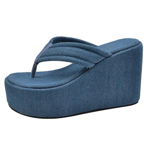 Chinelo Plataforma Feminino - Duna Bottie 5 - Chinelo Plataforma Feminino - Duna Bottie Conceito Shoes Chinelo Plataforma Feminino Azul 34 